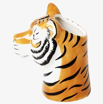 Bild av unik keramikvas formad som tigers huvud