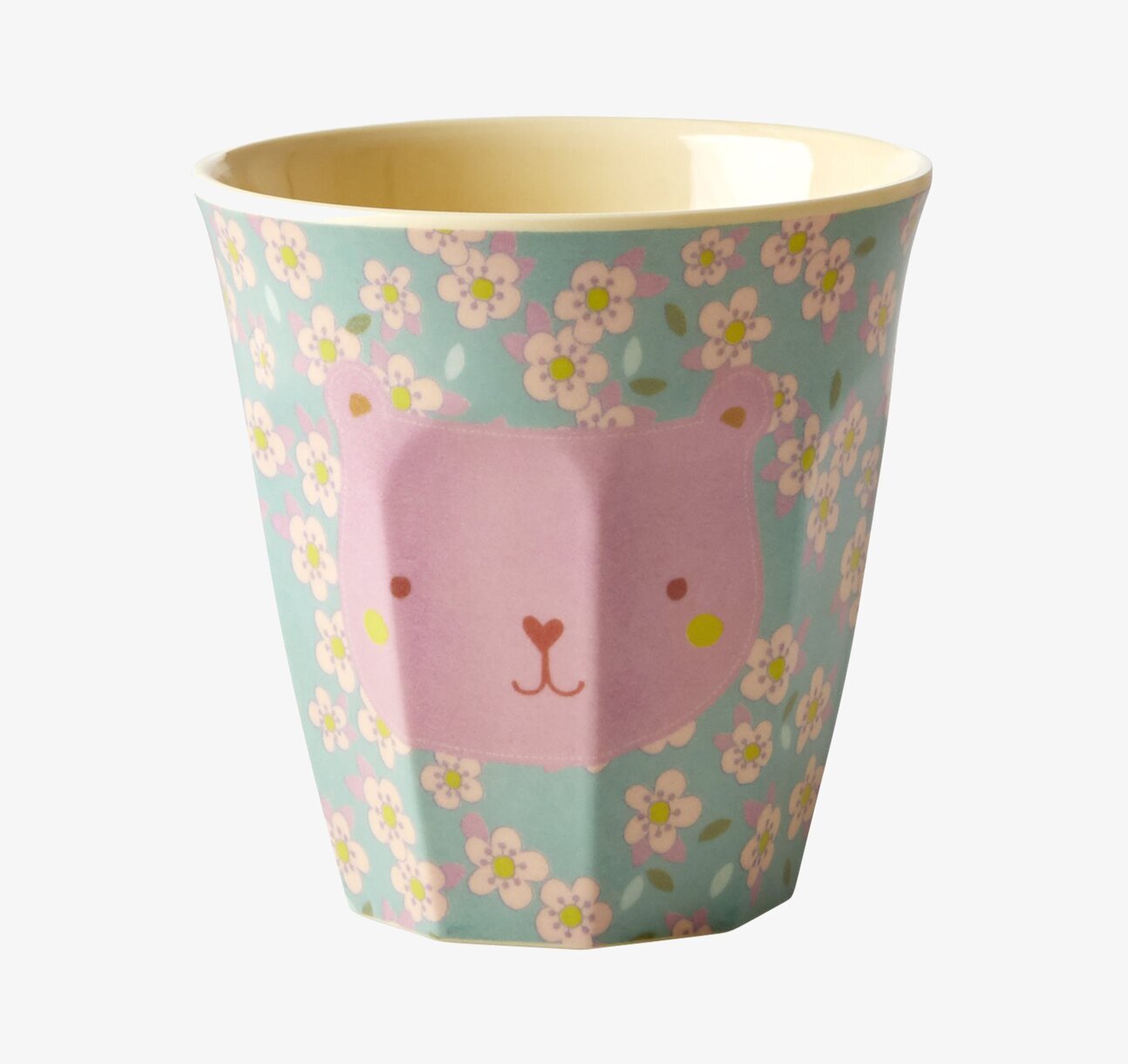 Barnmugg Björn Turkos/Rosa från Rice med björnansikte