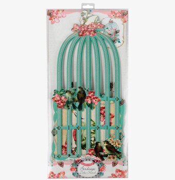 Bild av elegant kakfat i fågelbursdesign med blommor