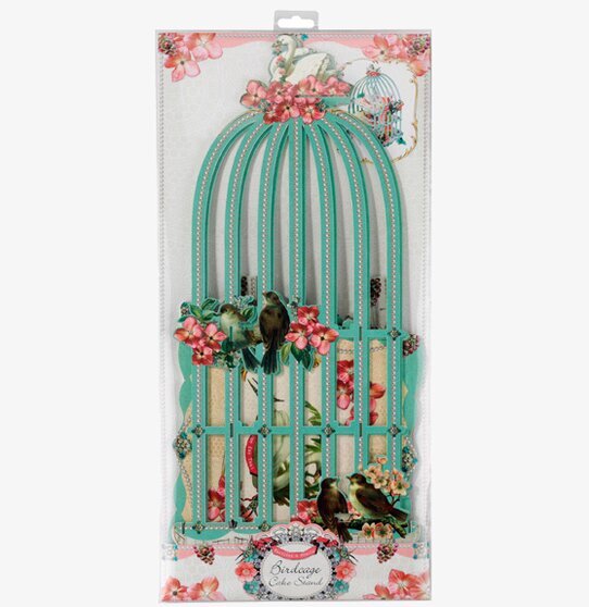 Kakfat Fågelbur från Talking Tables i mintgrönt och blommigt