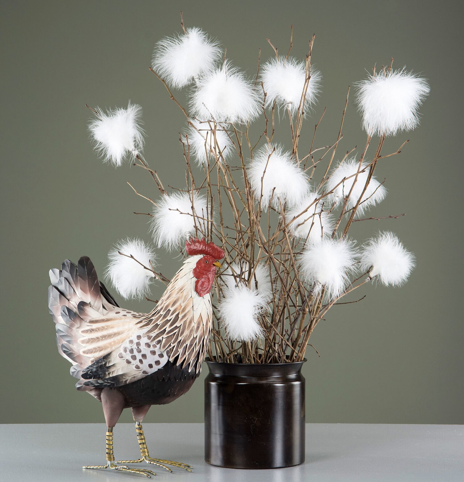 Fjäder/Pudervippa Tråd Vit från A Lot Decoration i vas