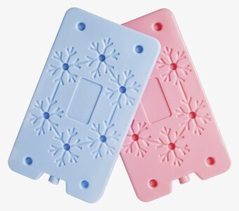 Bild av kylklampar med snöflingedesign och mjuka färger