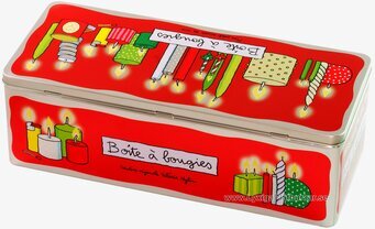 Bild av färgglad plåtburk med stearinljusmotiv