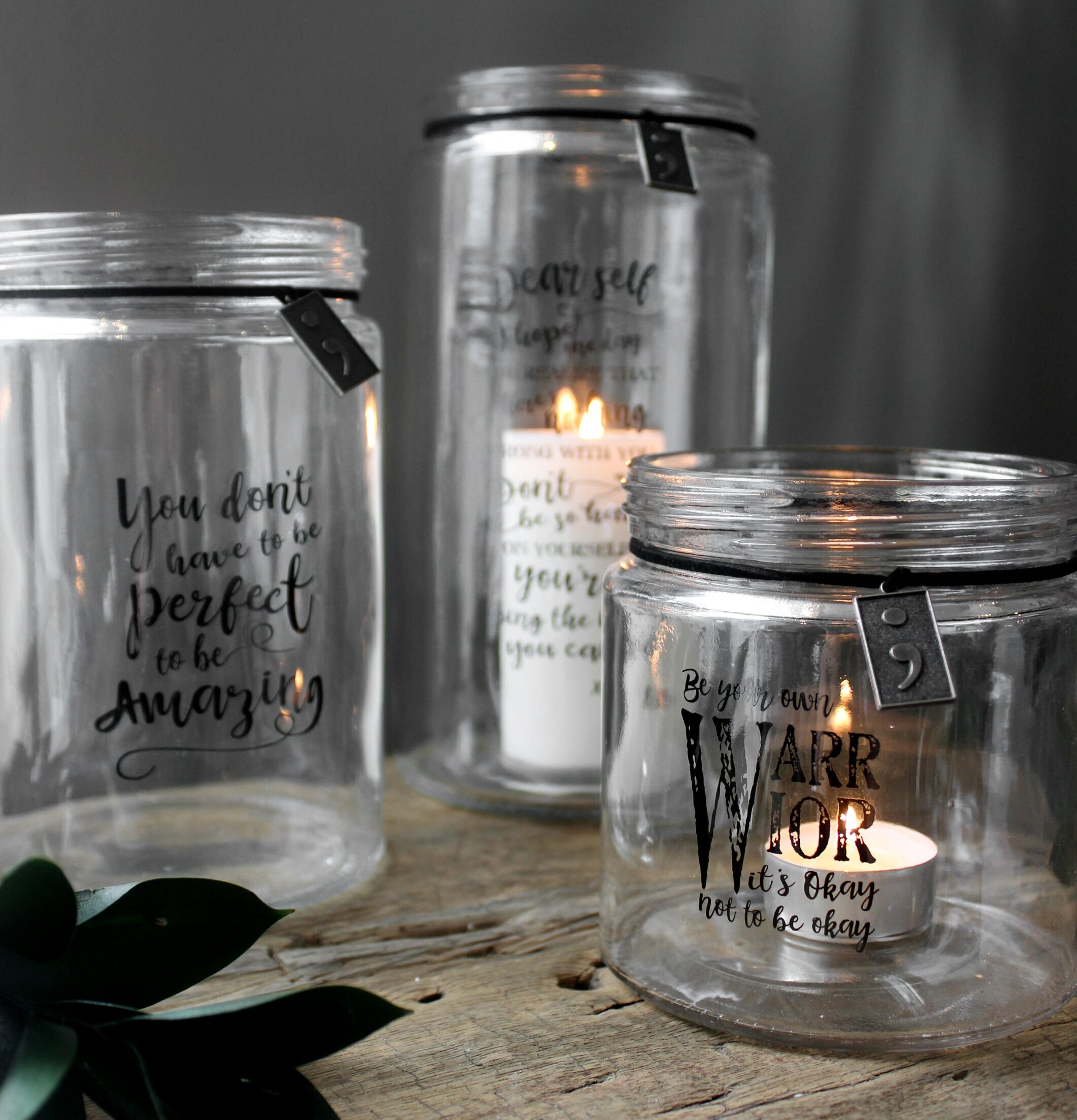 Lykta Dear Self från Majas Cottage med inspirerande citat