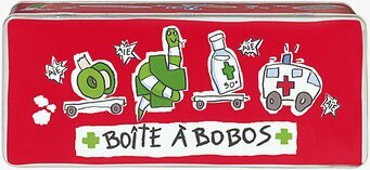 Bild av charmig plåtburk med medicinlåda tema