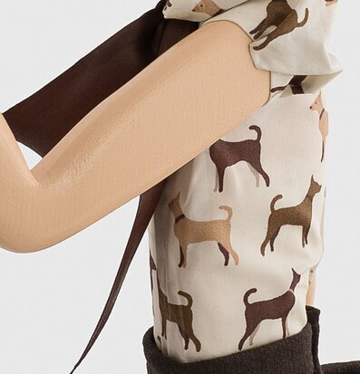 Bild av en unik bordslampa med hundmönstrat tyg