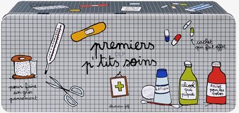 Bild av rektangulär plåtburk med medicinskt tema