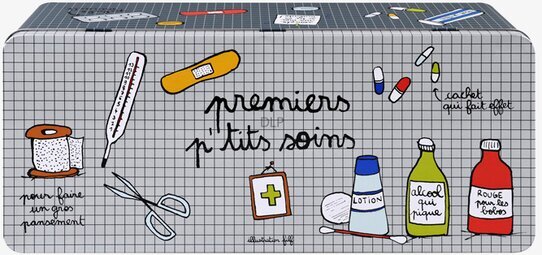 Bild av rektangulär plåtburk med medicinskt tema