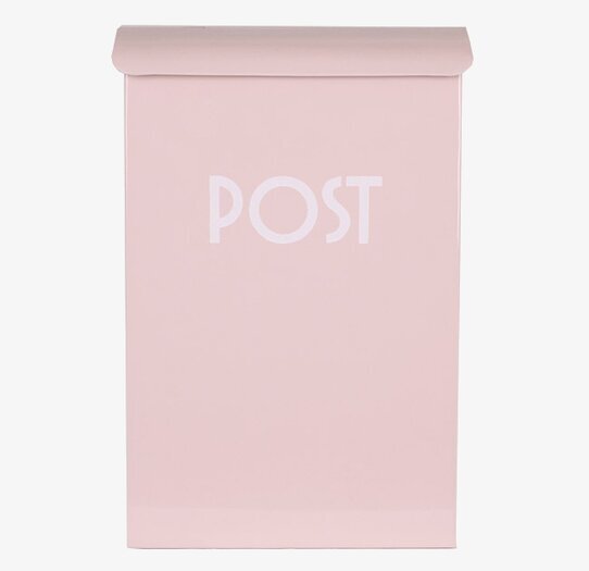 Bild av rosa postlåda med stilren och funktionell design