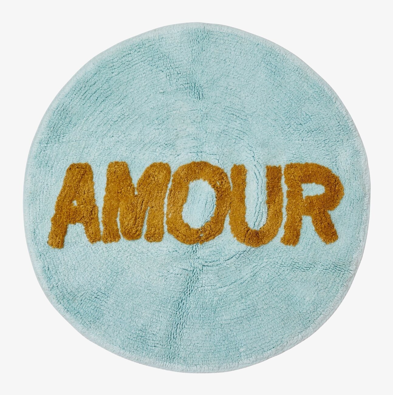 Tuftad Matta - Amour från Rice med turkos och senapsgul färg