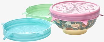 Bild av silikonlock i pastellfärger för melaminskålar