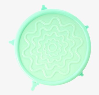 Bild av mintgrönt silikonlock med geometriskt mönster
