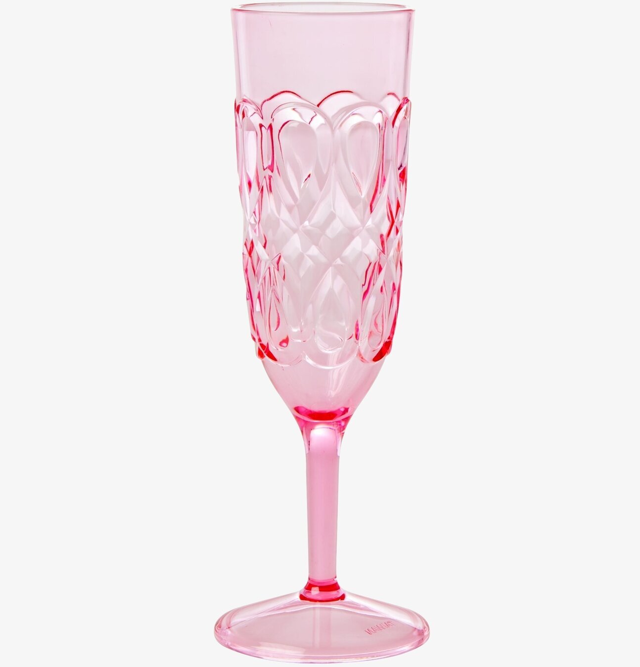 Bild av elegant rosa champagneglas med virvlande mönster