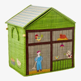 Bild av färgglad förvaringslåda med bondgårdstema