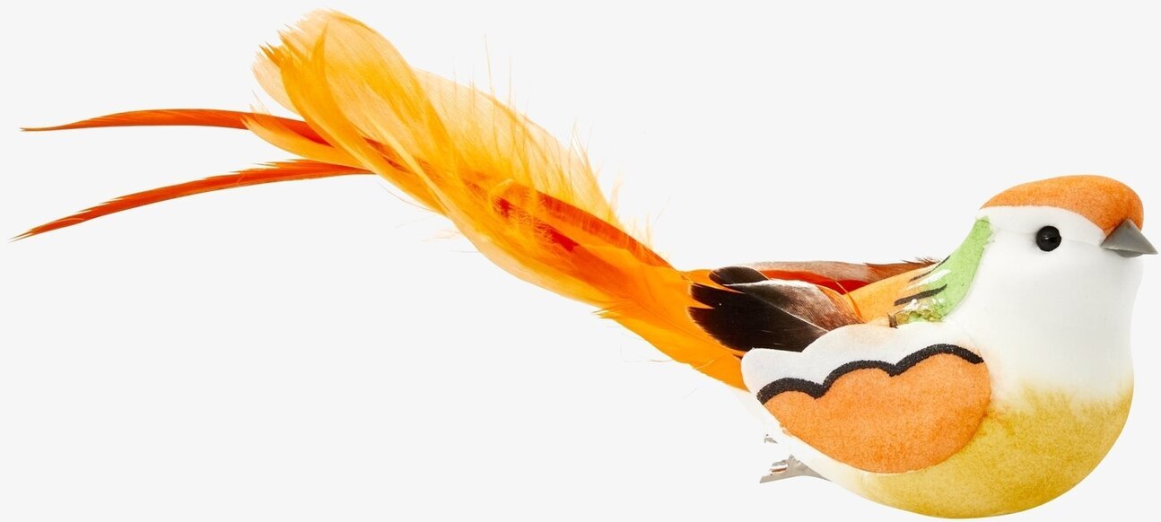 Dekorationsfågel Med Clip från Rice med färgglada fjädrar