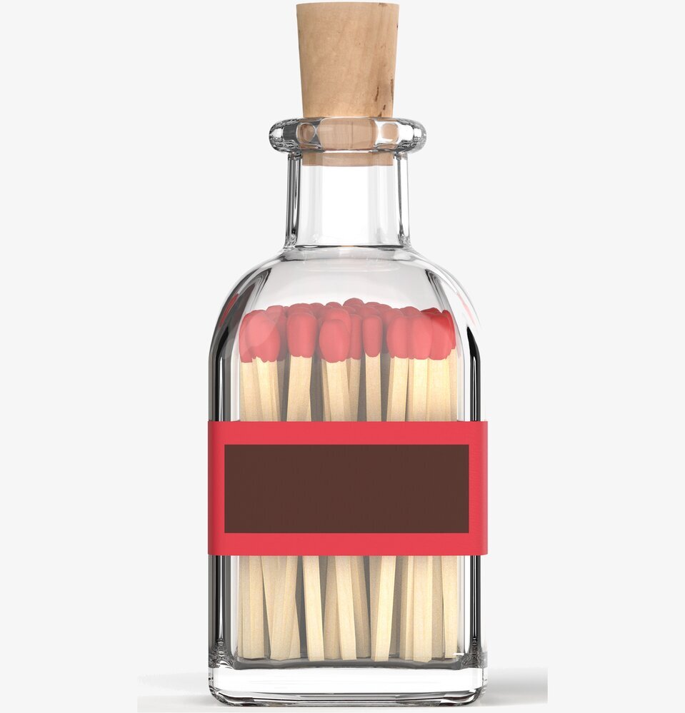 Tändstickor Liten Ros från Eldstickan i glasflaska med kork