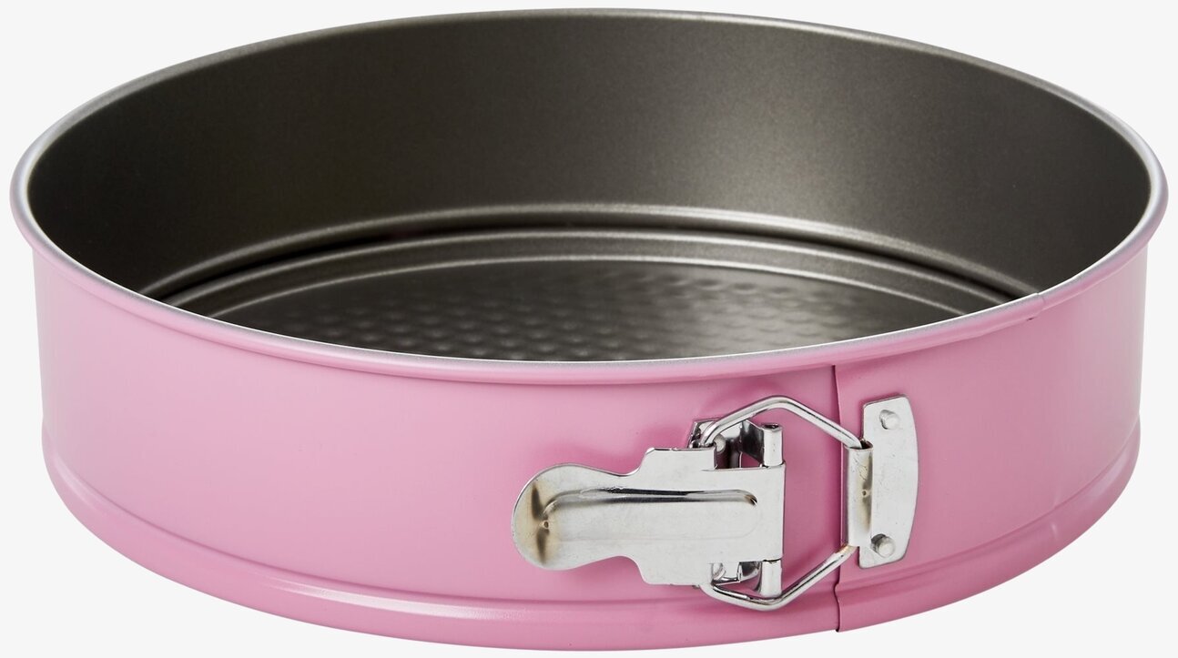 Bild av rosa springform med non-stick beläggning