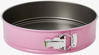 Bild av rosa springform med non-stick beläggning
