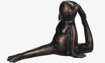 Bild av skulptur: groda i yogaposition med antik känsla