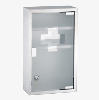 Bild av elegant och funktionellt medicinskåp i stål