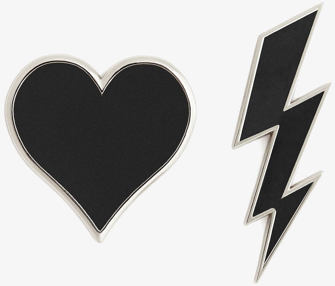 Reflex Pins Silver från Firefly, hjärta och blixt, säkerhet
