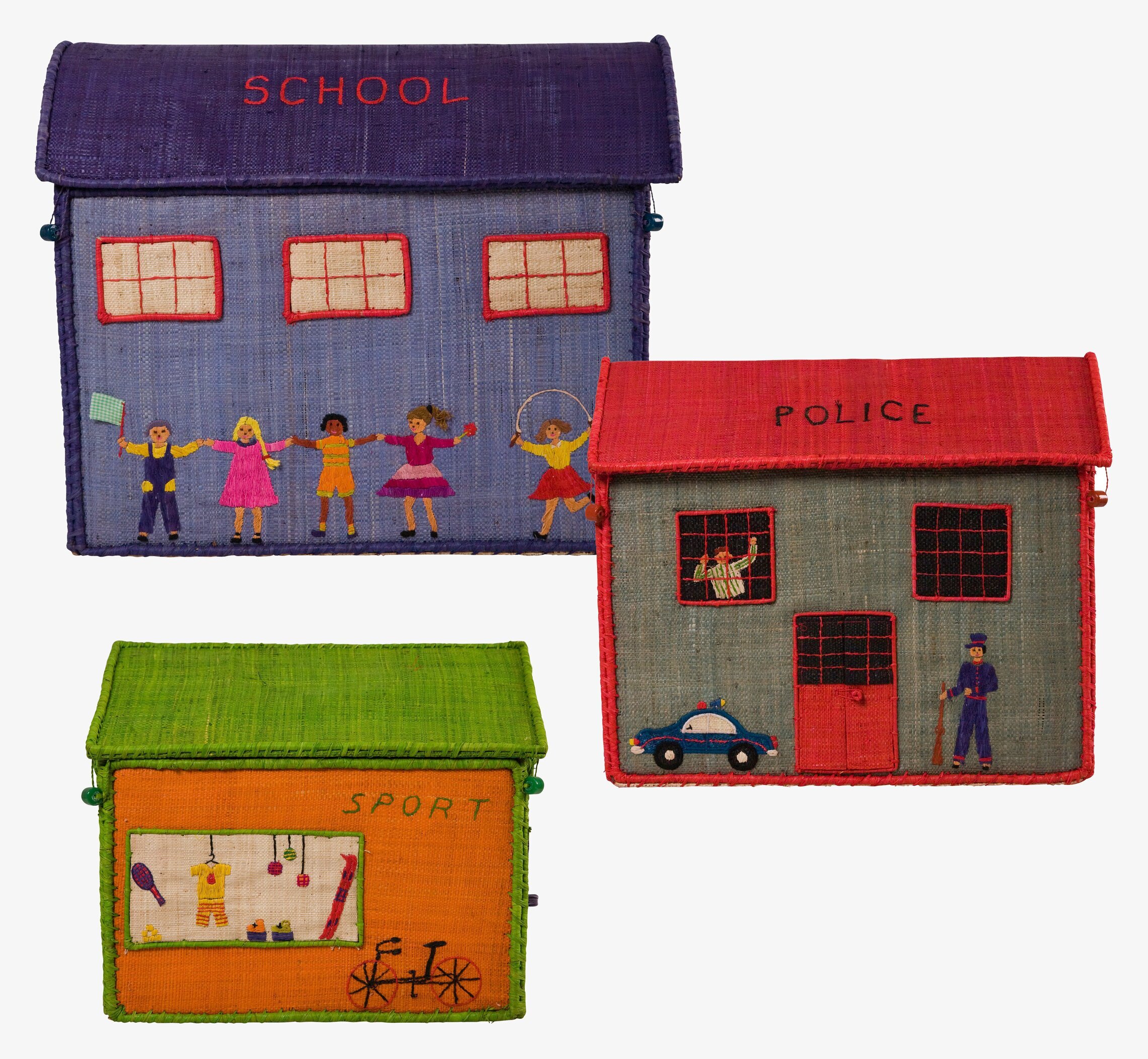 Förvaringslåda Polishus M från Rice, lekfull och praktisk