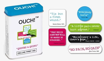 Bild av mångsidigt första hjälpen-kit med citat