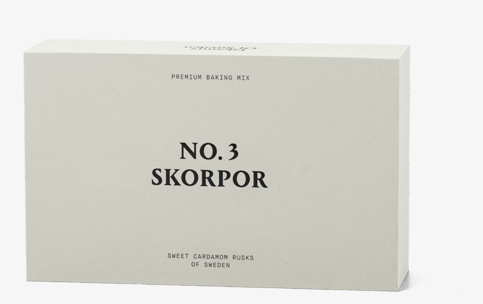 No.3 Skorpor från Fikamix Of Sweden i ljusgrå förpackning