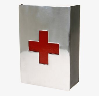 Bild av stilrent och funktionellt medicinskåp i aluminium