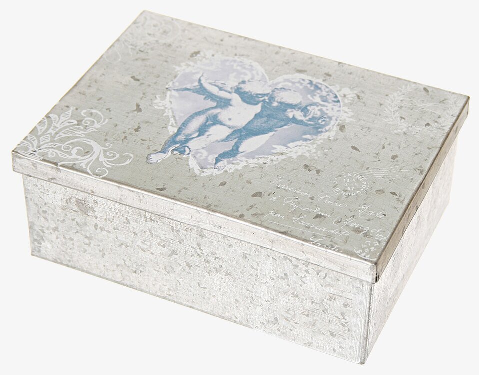 Bild av rektangulär låda med vintage och konstnärlig design