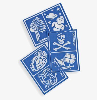 Bild av schabloner med kreativa motiv för ansiktsmålning