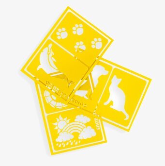 Bild av livfulla, kreativa schabloner för designprojekt