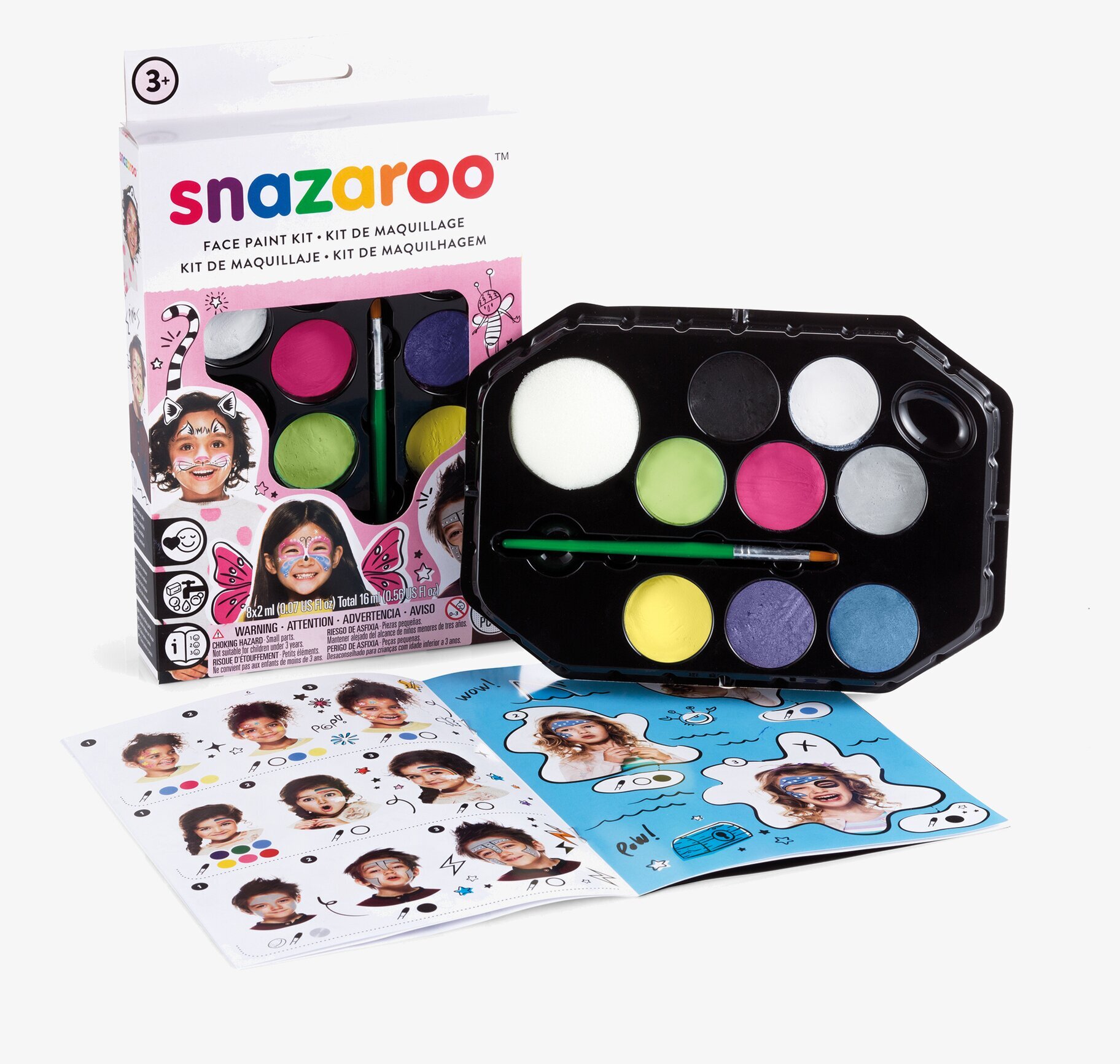 Ansiktsfärg Ansiktsmålningsset Rosa från Snazaroo i palett