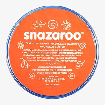 Bild av rund förpackning med orange ansiktsfärg