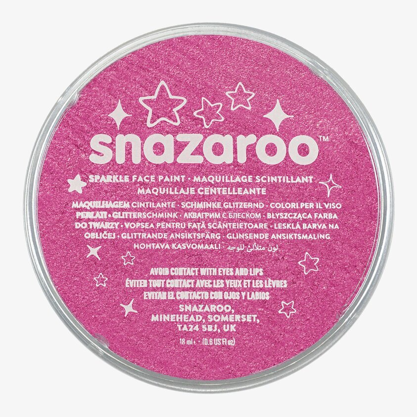 Ansiktsfärg Gnistrande rosa 18ml från Snazaroo i förpackning