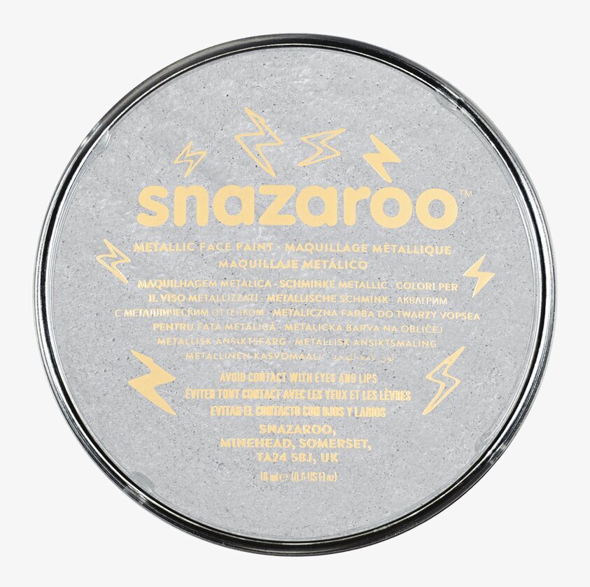 Ansiktsfärg Metallic silver 18ml från Snazaroo i burk
