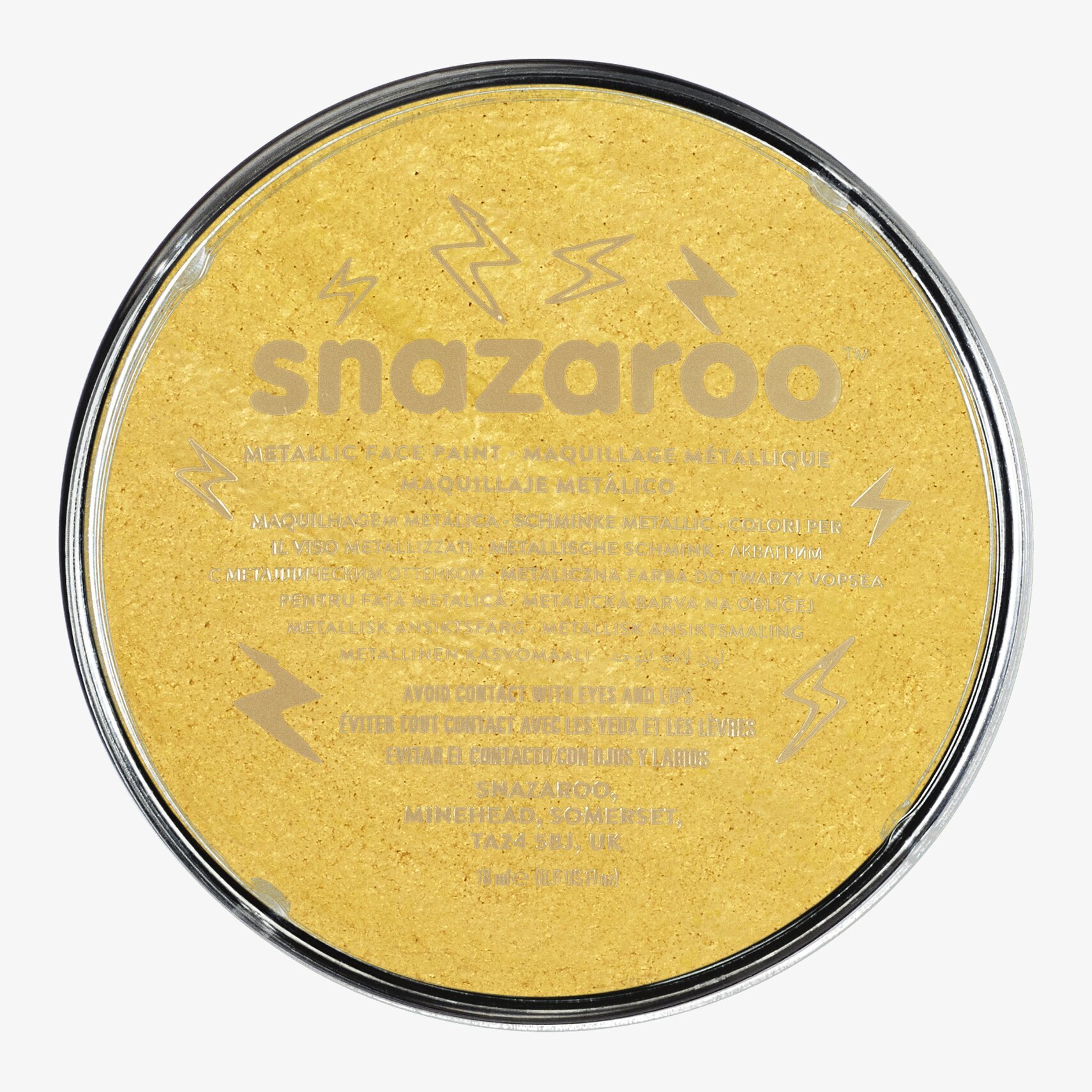Snazaroo Ansiktsfärg Metallic guld 18ml i genomskinlig burk