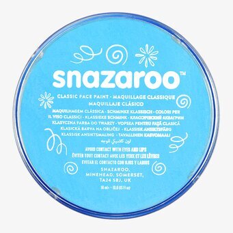 Bild av turkos ansiktsfärg med lekfull design