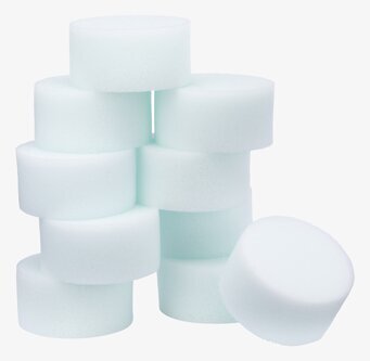 Bild av 10-pack vita makeupsvampar i perfekt cirkel