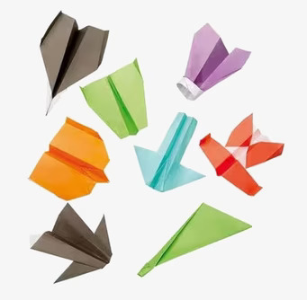 Bild av färgglada origamiflygplan i olika stilar
