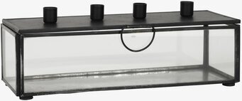 Bild av modern adventsljusstake i metall och glas