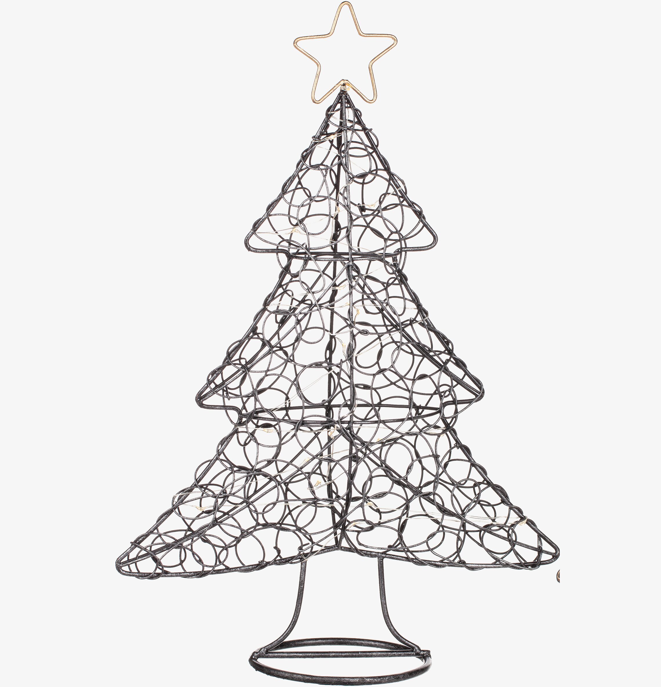 Foto av dekorativ LED-gran i metall med timer