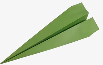 Bild av grönt origamiflygplan med klassisk design