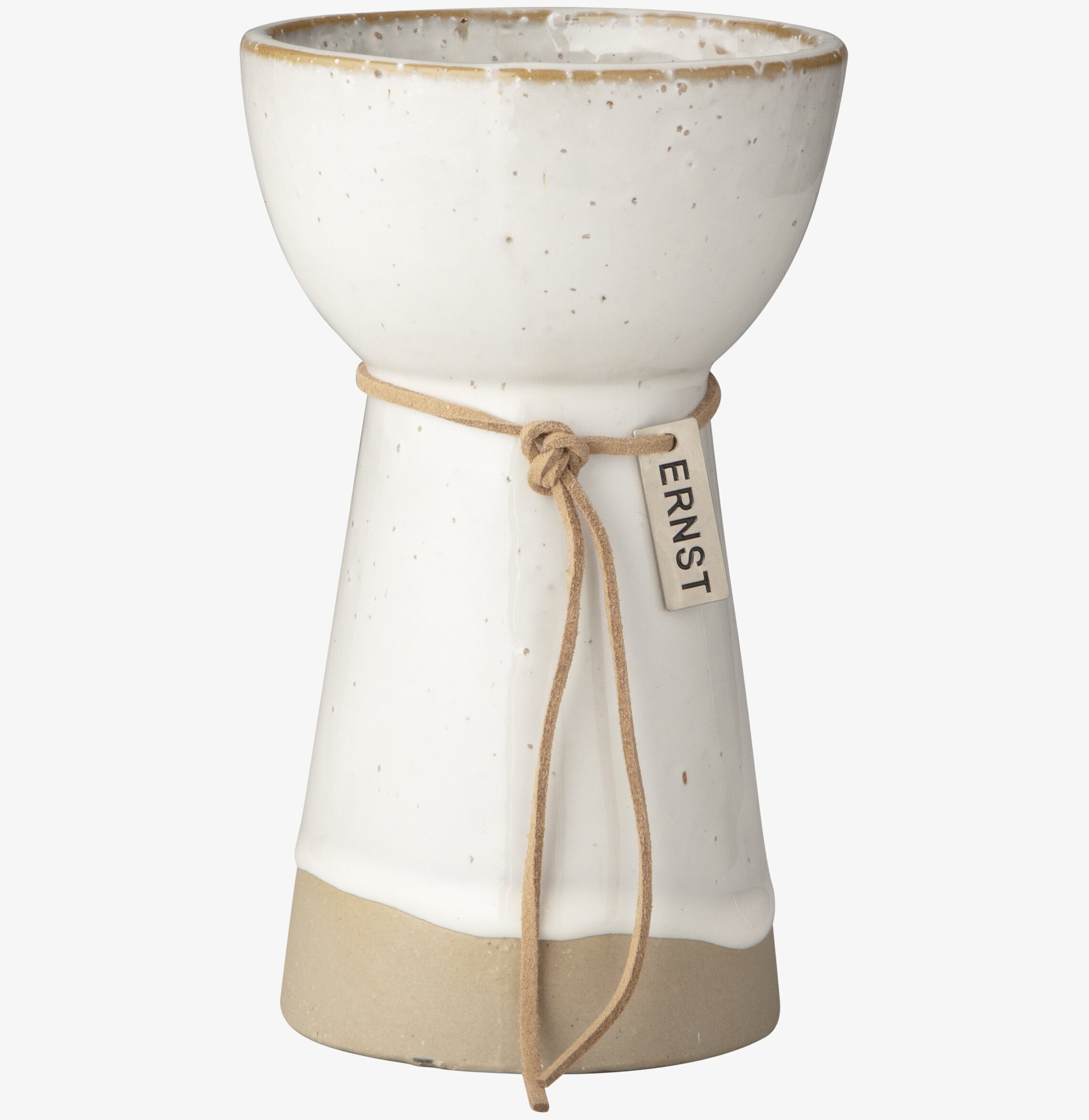 Bild av stilren hyacintvas i stengods med snöre