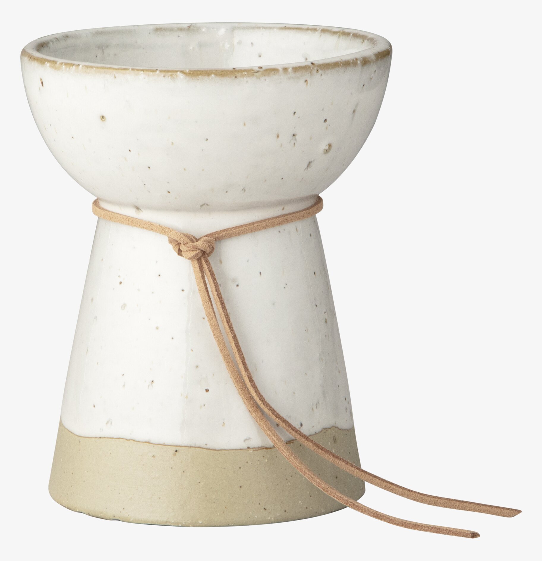 Bild av elegant hyacintvas i stengods med läderband