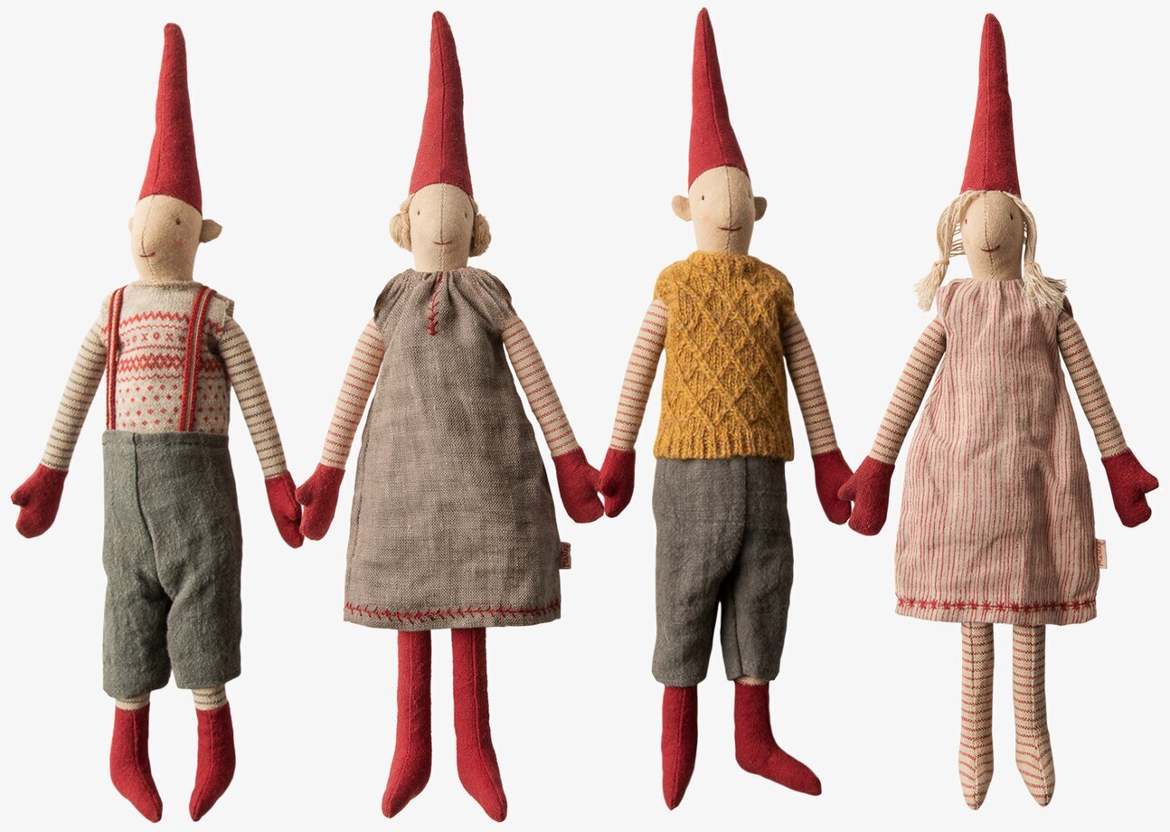 Tomtenisse Mini Pixy från Maileg: fyra lekfulla dockor