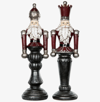 Bild av ståtliga nötknäppare i röd och silver dekor