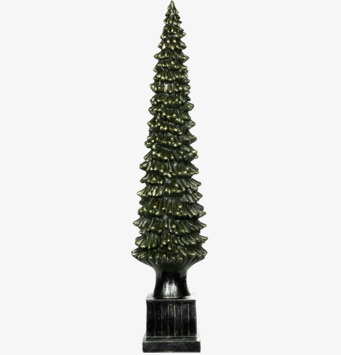 Bild av stiliserad julgran med mörkgrön nyans