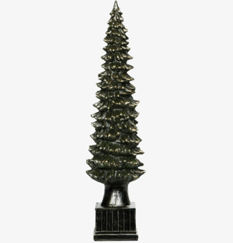 Bild av elegant mörkgrön dekorativ granstatyett