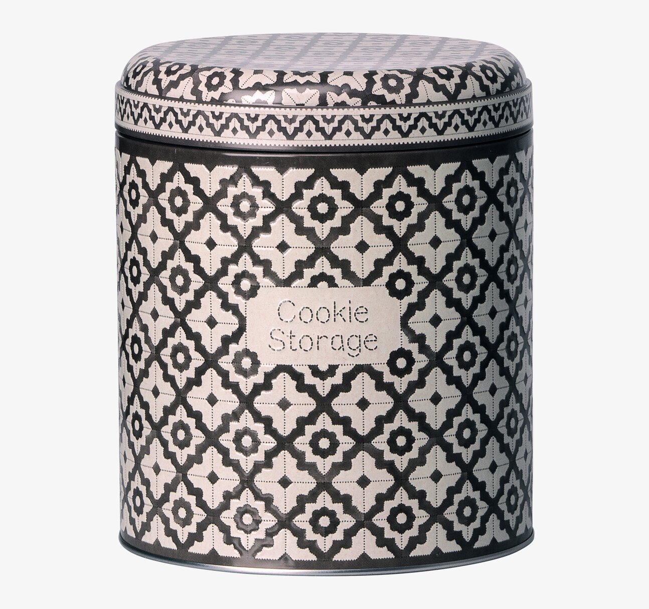 Bild av stilren och praktisk plåtburk för kakförvaring